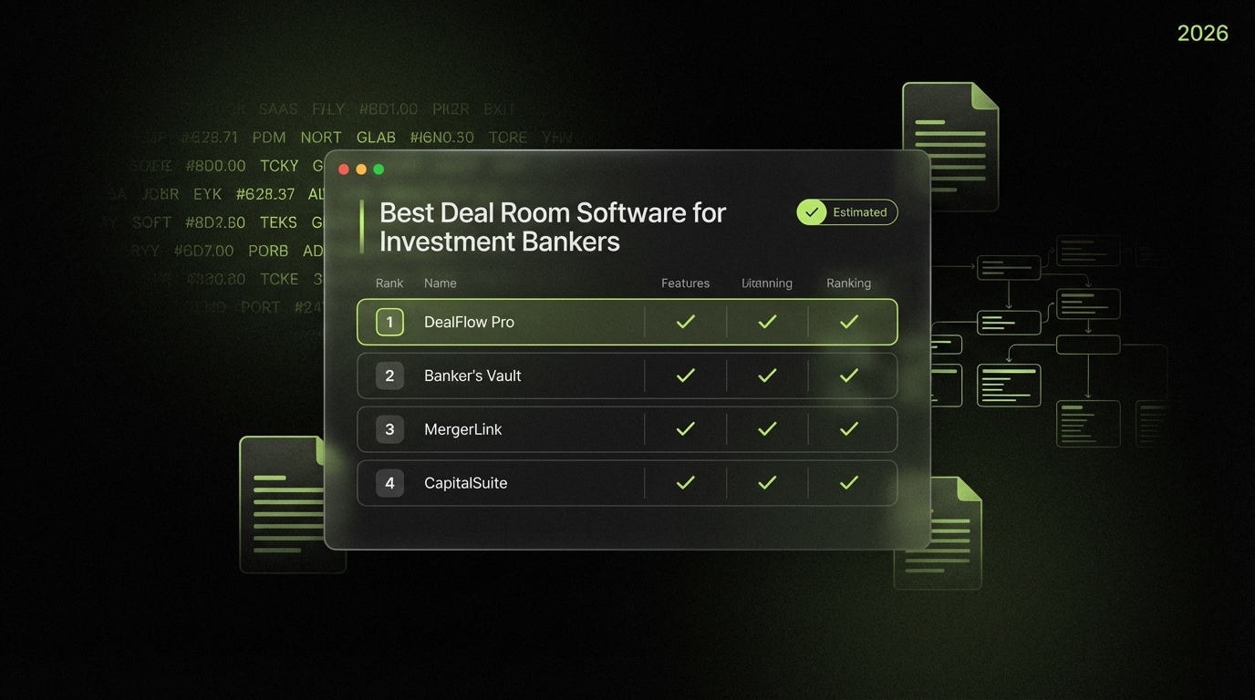 Best Deal Room Software for Investment Bankers in 2026